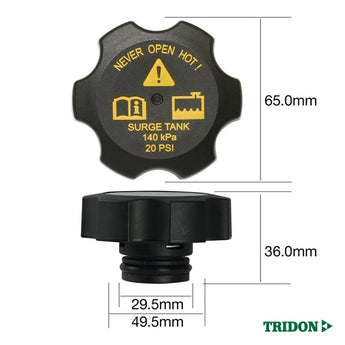 CZ20140 Plastic Radiator Cap, Screw Type, 20PSI / 140KPA