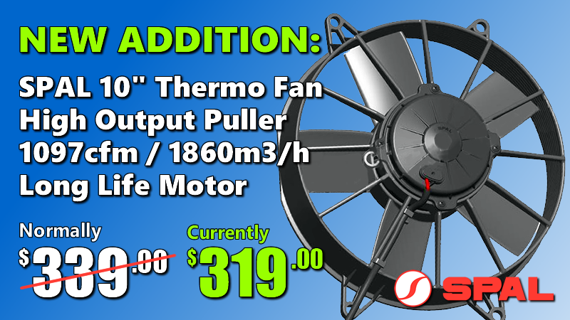 JUST ADDED: SPAL 10" Puller Fan - Straight Paddle Blade 24V - 1097 CFM