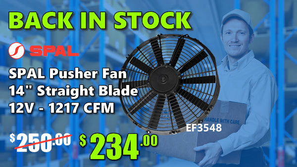 BACK IN STOCK - SPAL EF3548 14"/12v Pusher Fan