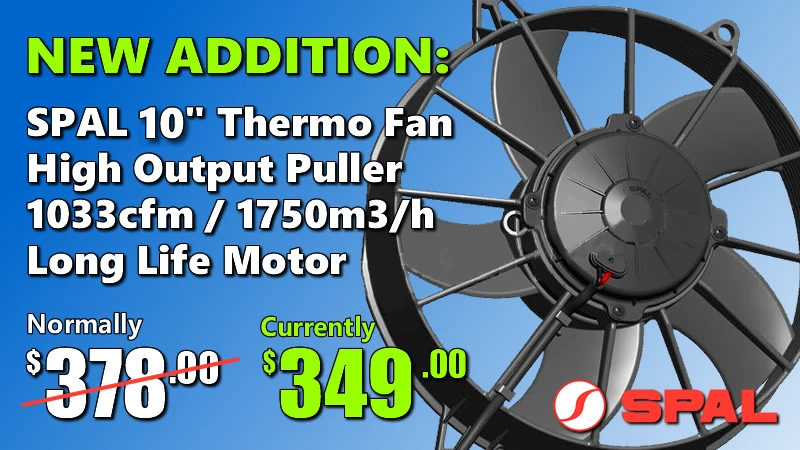 JUST ADDED: SPAL 10" Puller Fan, 12V Curved Blade, 1033 CFM