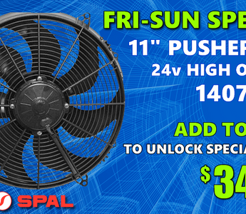 19/06 - 21/06 Weekend Special - SPAL 11" 24v Pusher 1407 CFM