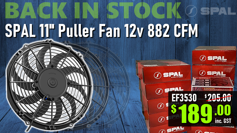 BACK IN STOCK - SPAL 11" Puller Fan 882 CFM