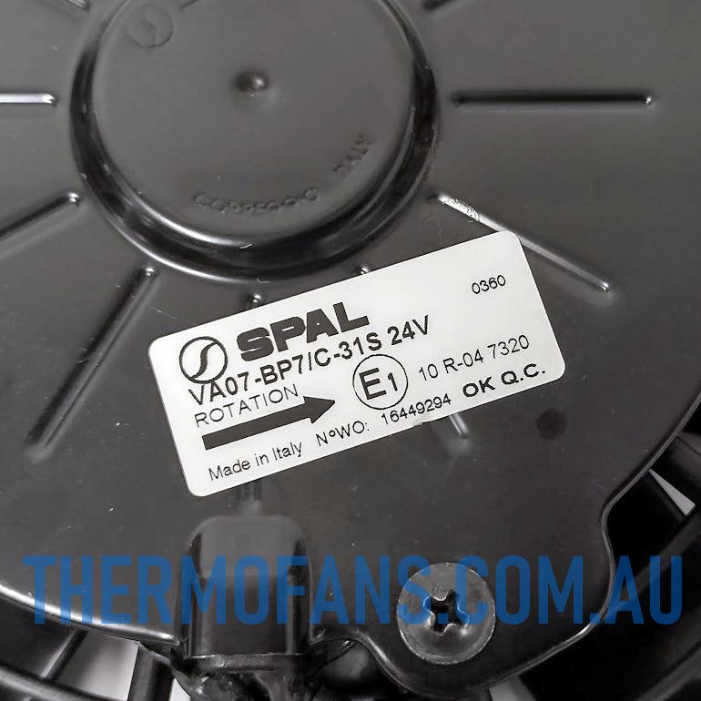 VA07-BP7/C-31S (EF3512) 24v 9" SPAL Pusher Fan
