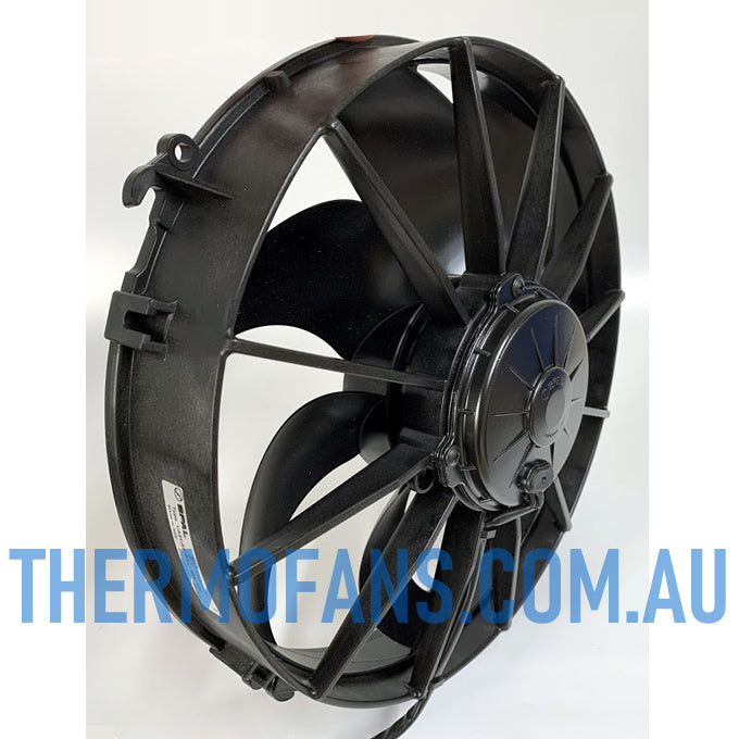 VA01-AP70/LL-66A High Output 12" SPAL Puller Fan Angled Profile